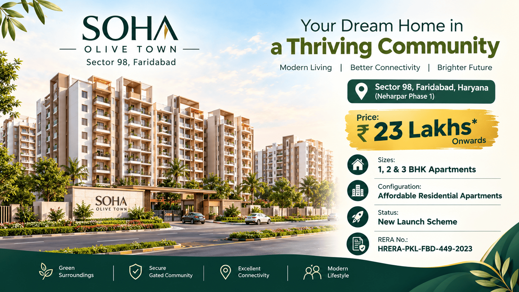 Soha Olive Town Sector 98 Faridabad - Affordable Apartments